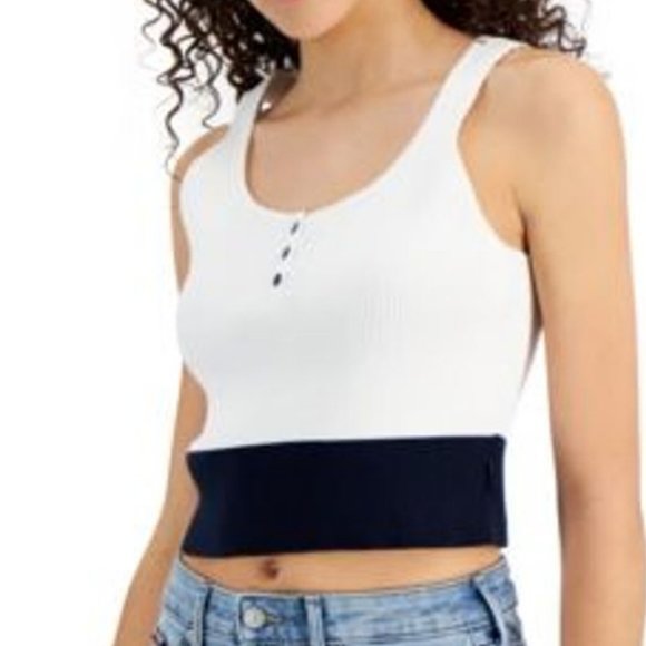 Tommy Jeans Crop Color Block Sweater Tank NWT - Picture 2 of 8